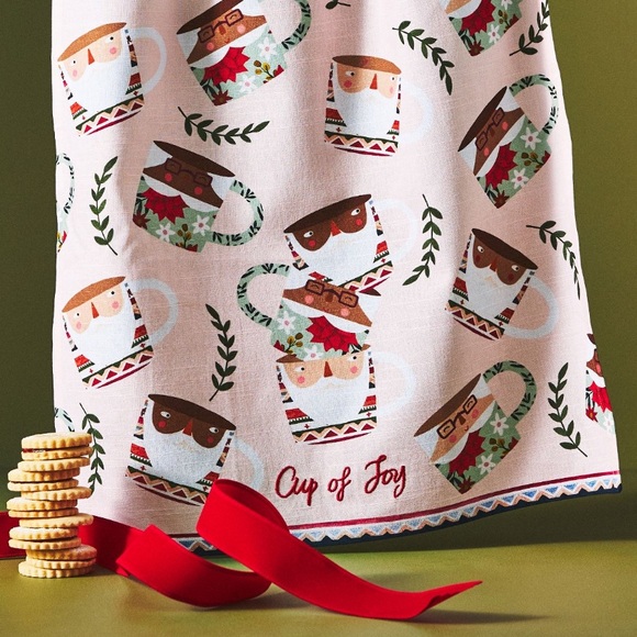 Fotini Tikkou Santa mugs tea towel - Picture 1 of 5